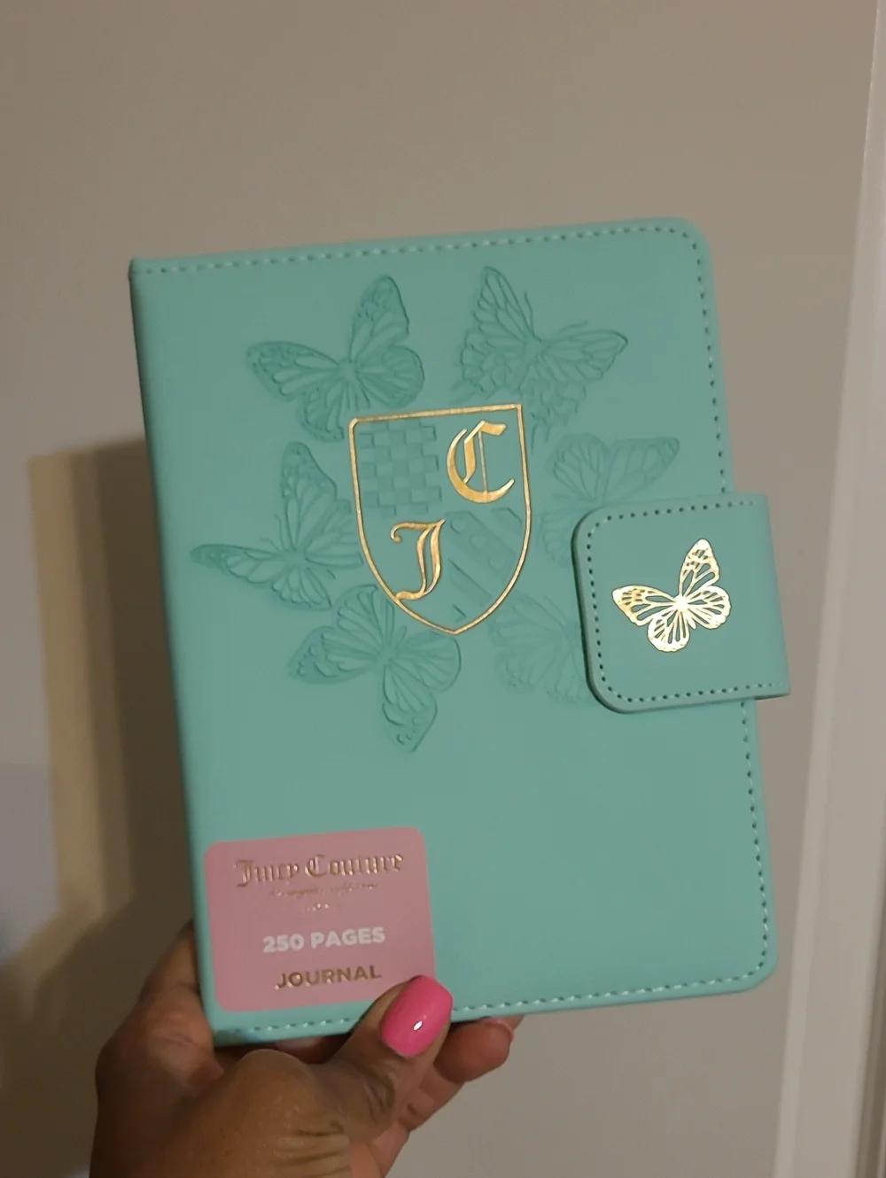 Juicy Couture Turquoise Butterfly Snap Journal